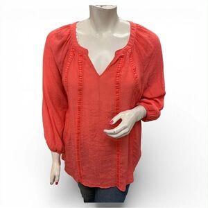 Counterparts Vibrant Coral Blouse Size 2X